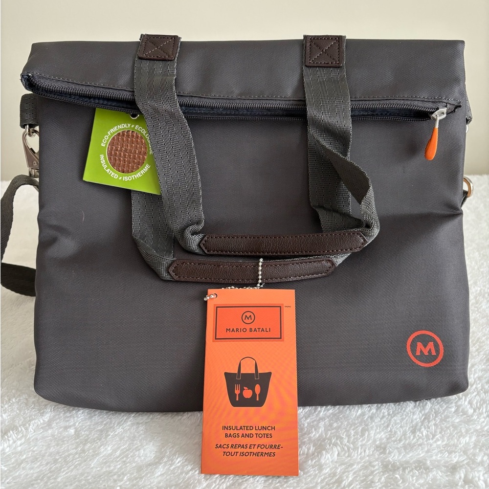 NWT Mario Batali Insulated Food Tote Slate Gray